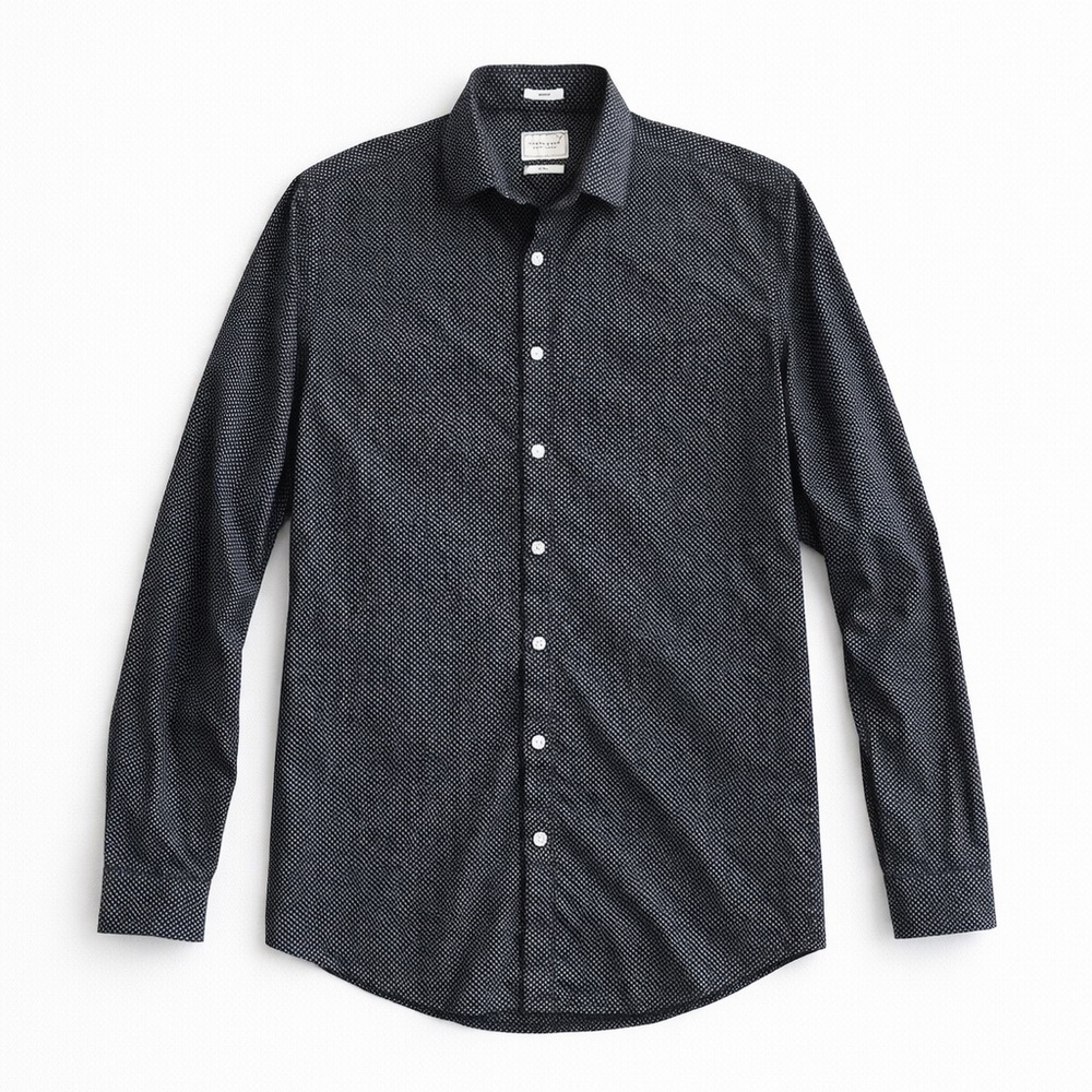 Frank & Oak Black and White Patterned Casual Shirt